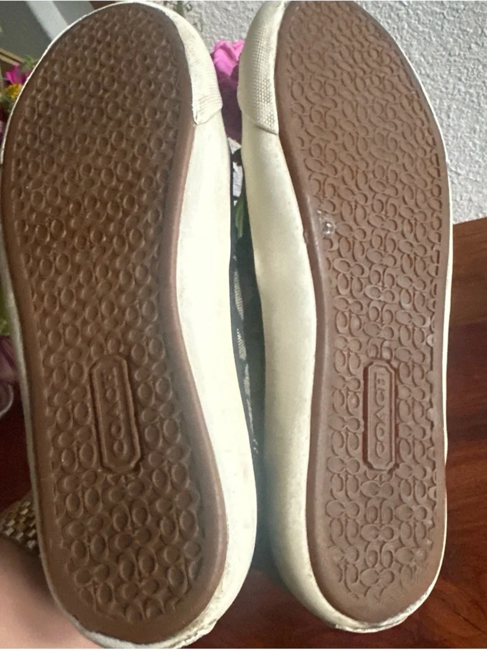 Coach Black and Taupe Signature Slip-On Sneakers